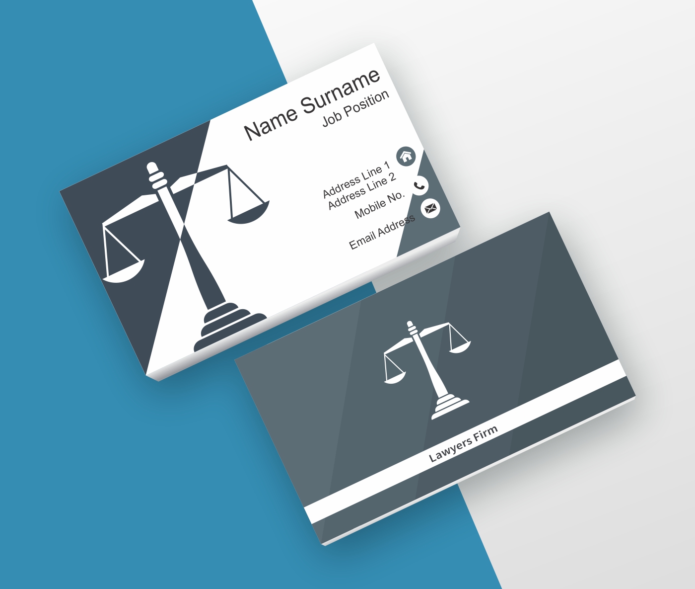 Advocate black and white business card
