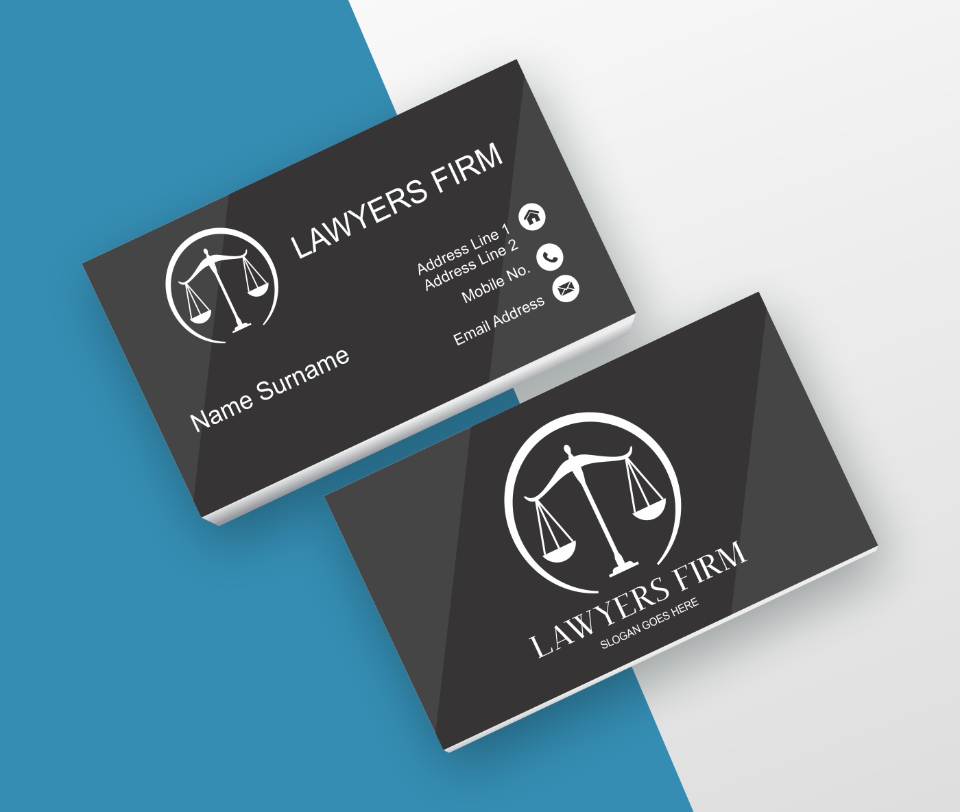 Advocate black business card