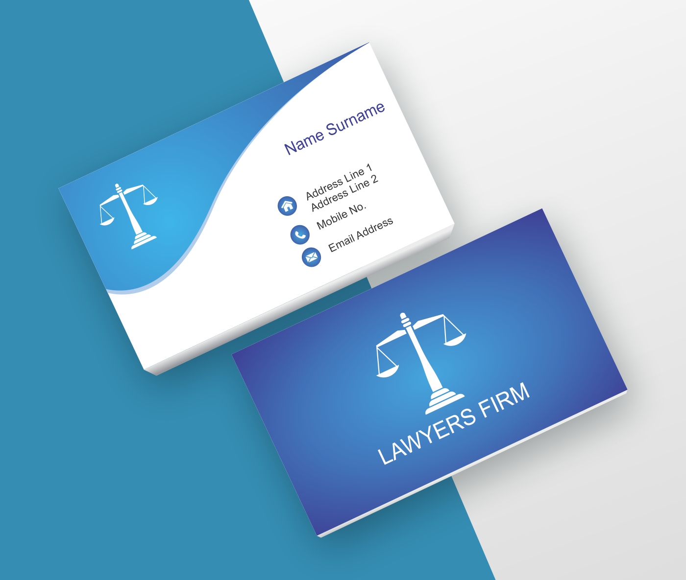 Advocate blue business card